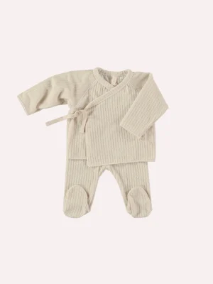 conjunto ribbed cream velour