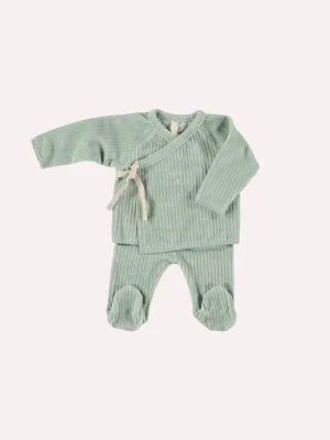 conjunto ribbed velour jade