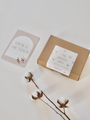tarjetas primer año flowers